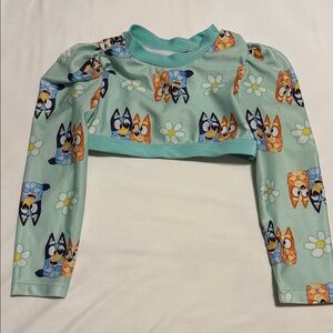 Girls Swim Rash Guard with Bluey Print
